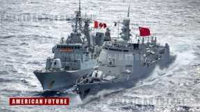 Brutally! Canada-US warships hits by 5 China warships in Taiwan strait