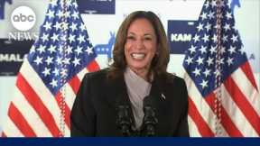 VP Kamala Harris speaks at campaign HQ after President Biden exits 2024 race