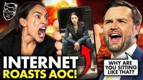 AOC Attacks JD Vance for Manspreading | INSTANT REGRET When Internet ROASTS Her with RECEIPTS🧾