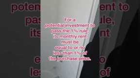 The Real Estate 1% Rule? #realestate #realestateinvesting #multifamily